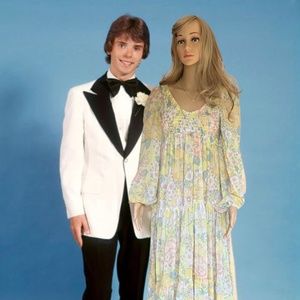 Vintage 1976 Audrey Marlett for Jack Kramer Yellow Prom Dress